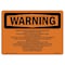 Signmission OSHA Sign, Tip-Over Hazard Do Not Attempt To Remove, 24in X 18in Alum, 18" W, 24" L, Landscape OS-WS-A-1824-L-12847 - alternate 1